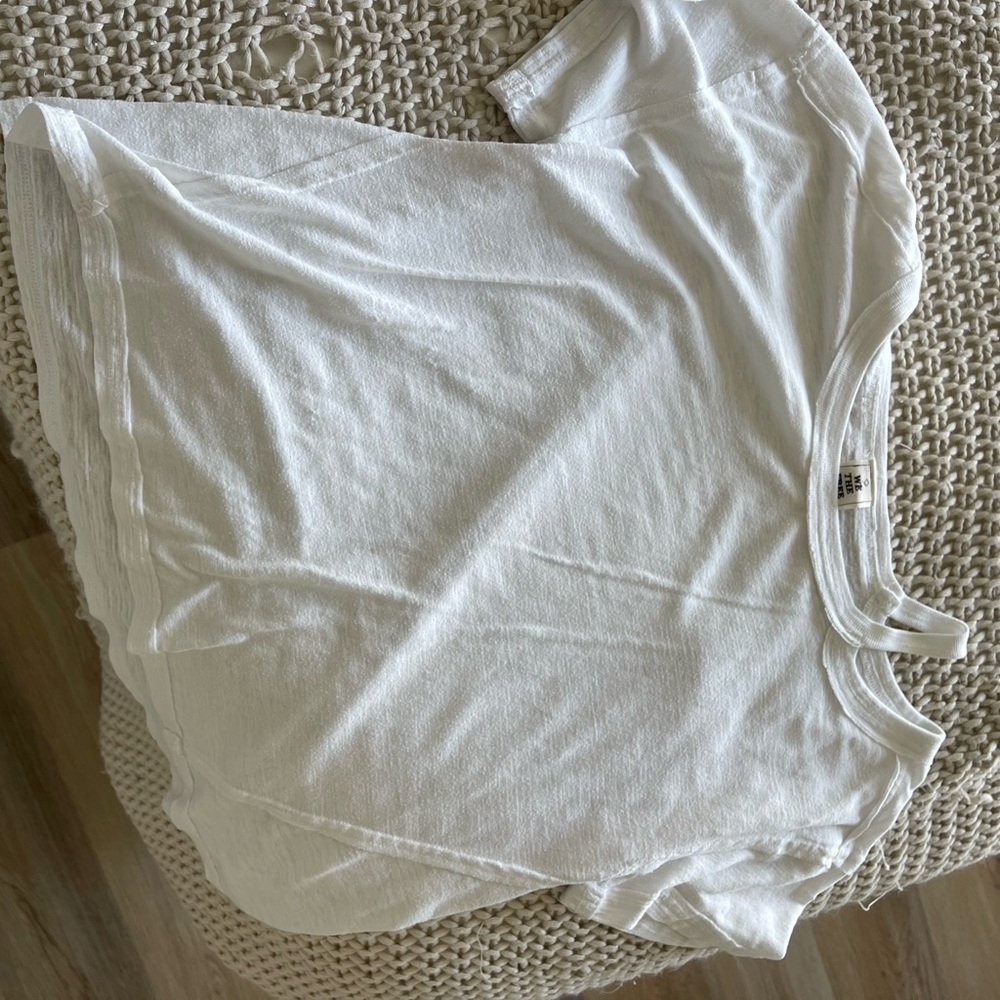 Free People White Short Sleeve Top
